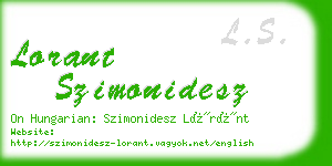 lorant szimonidesz business card